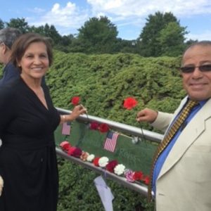 Judi Reiss and Bassem Eid at Garden of Reflection memorial site in Pennsylvania